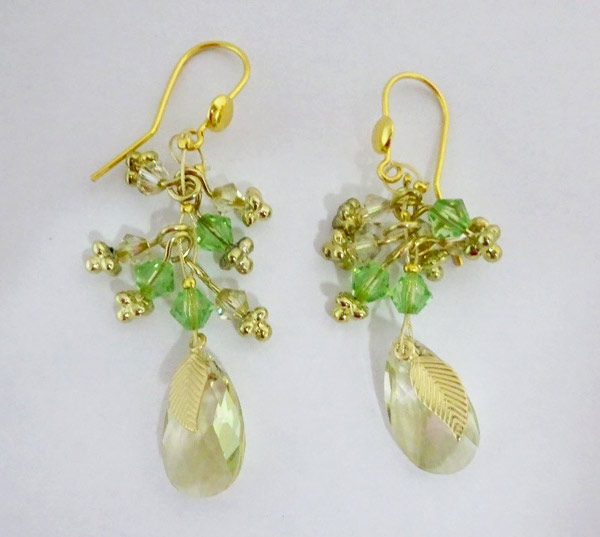 Copper thread PureCrystal pearl earrings by Isabelle Perez Perles & Co